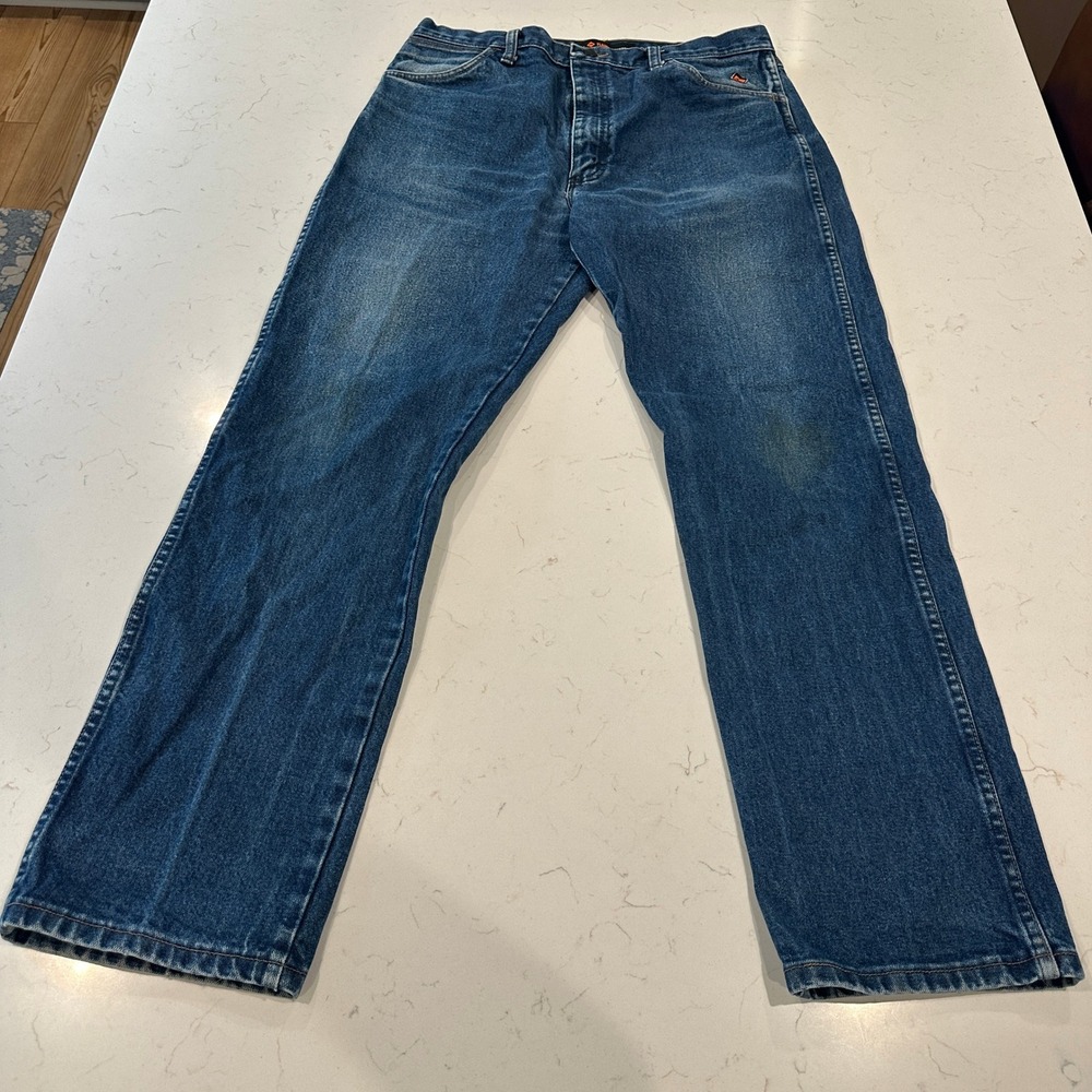 Wrangler FR Flame Resistant Jeans Mens 36x32 Blue Denim Work Pants FR13MWZ